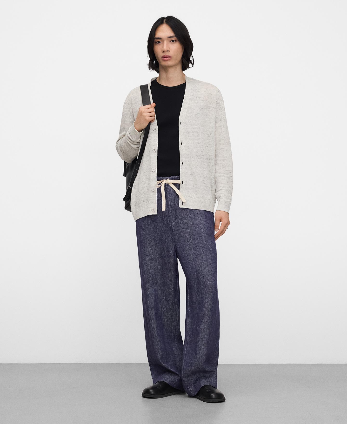 Cardigan em Malha Melange Cru-2