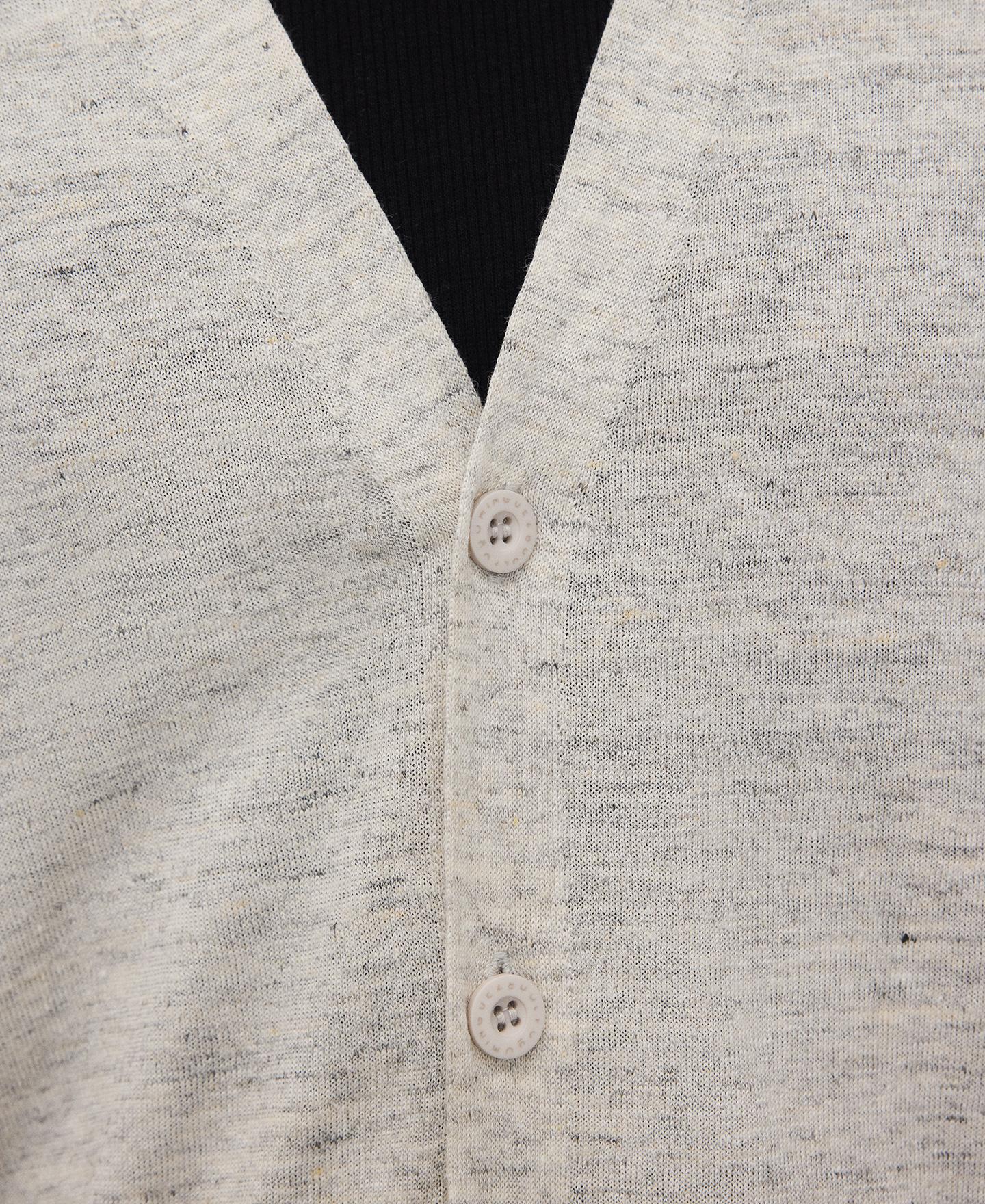 Cardigan em Malha Melange Cru-4