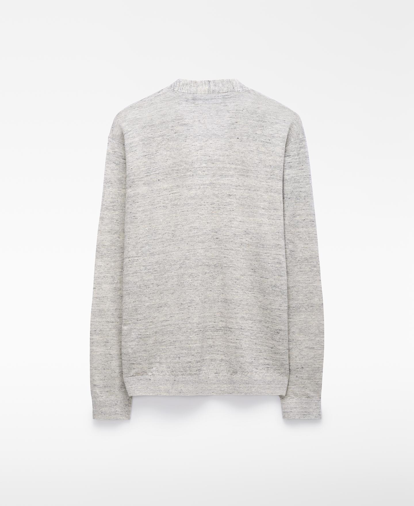 Cardigan em Malha Melange Cru-6