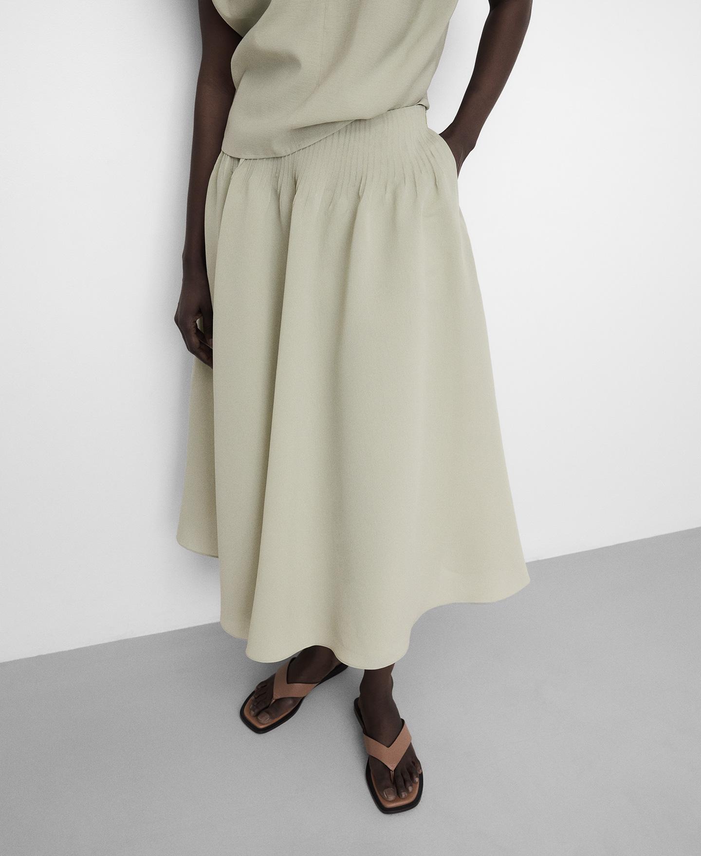 Imagem 0 de Saia Midi com Pregas Irregulares