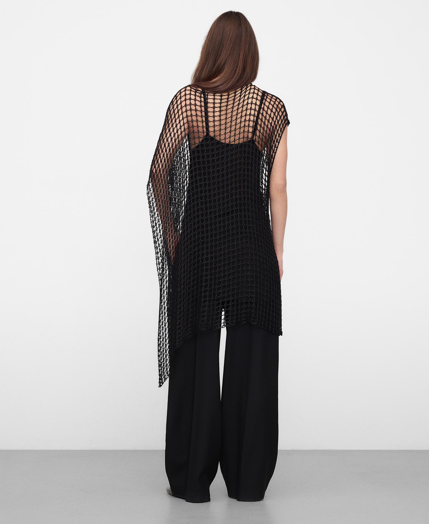 Camisola Capa de Rede em Malha Metalizada Preto-3