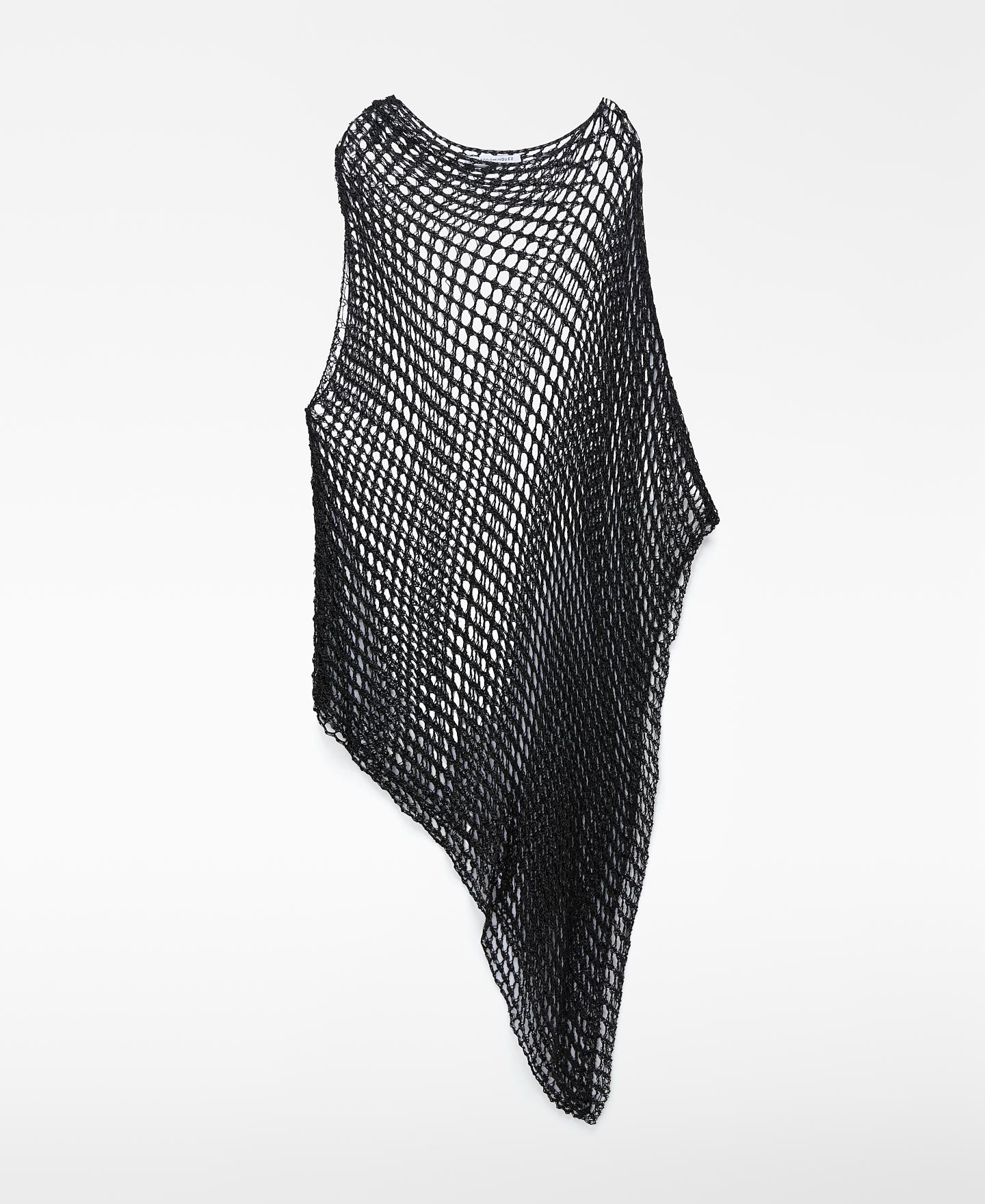 Camisola Capa de Rede em Malha Metalizada Preto-5