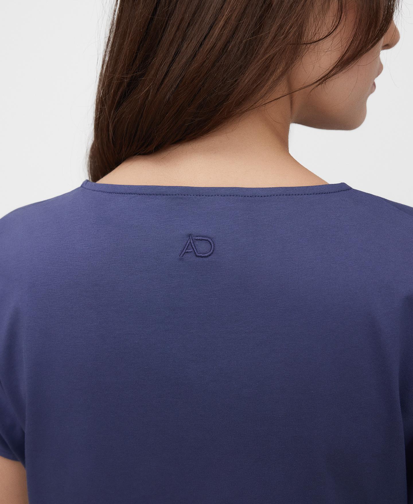T-shirt com Corte a Direito em Pyratex® Algodão Espanhol Azul-4