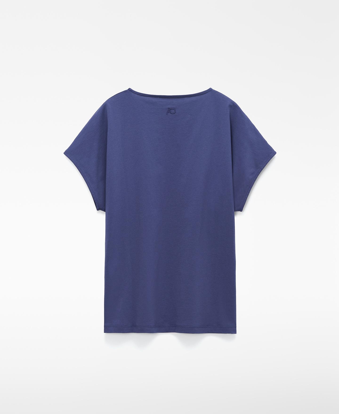 T-shirt com Corte a Direito em Pyratex® Algodão Espanhol Azul-7
