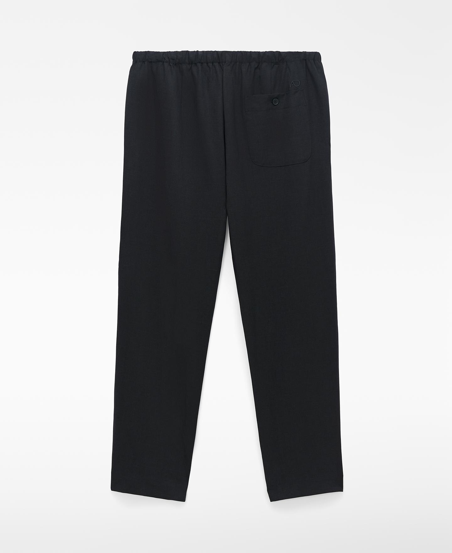 Calças Semi-jogger com Cintura Elástica Preto-6