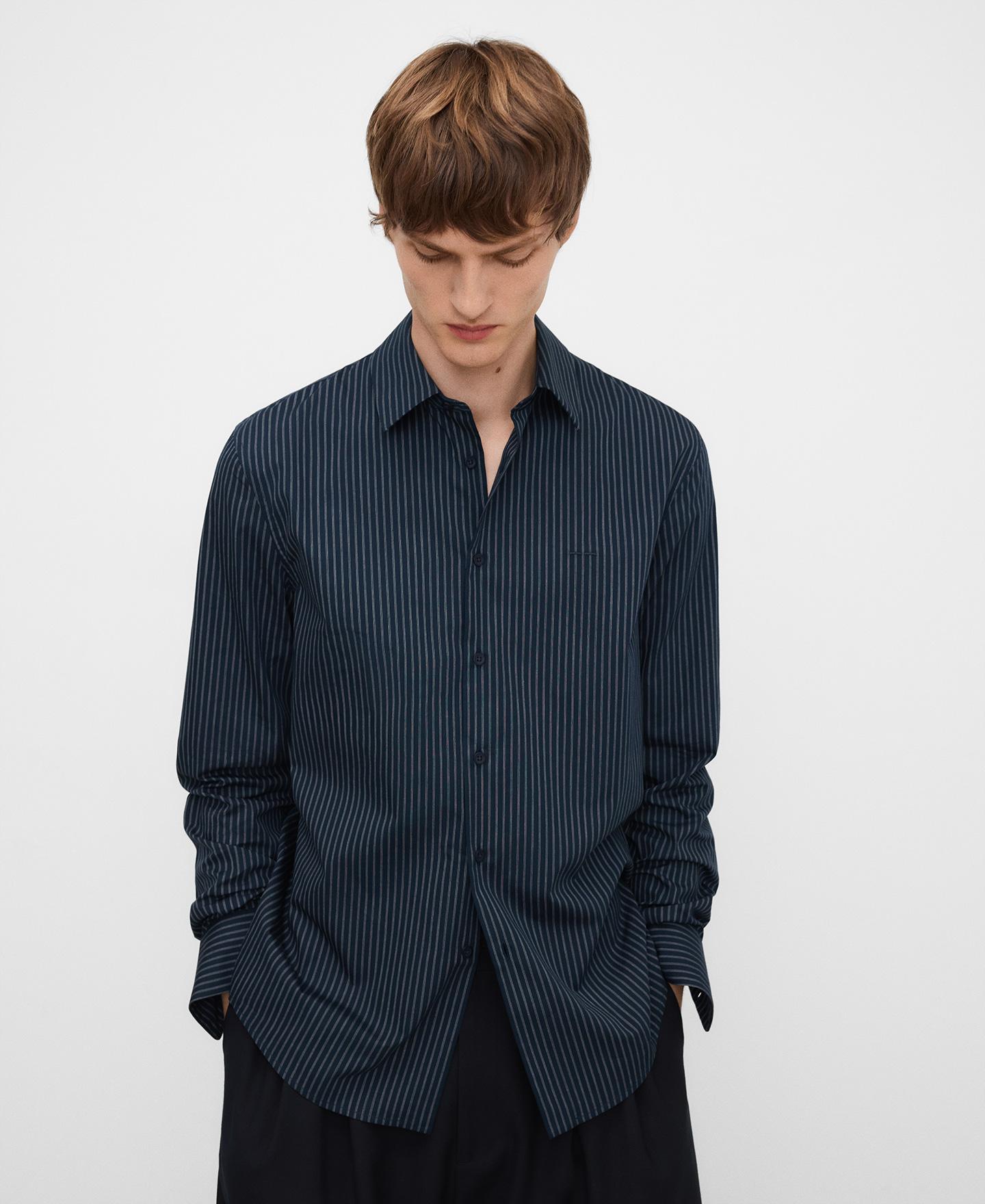 Imagem 0 de Camisa Formal às Riscas em Algodão