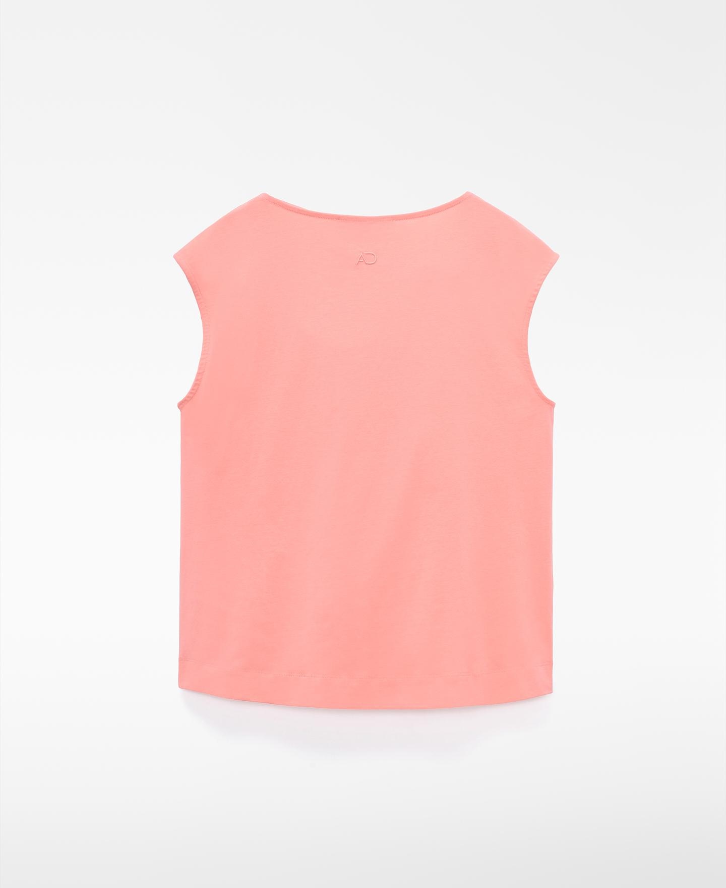 T-shirt Drapeada em Pyratex® Algodão Espanhol Salmão-6