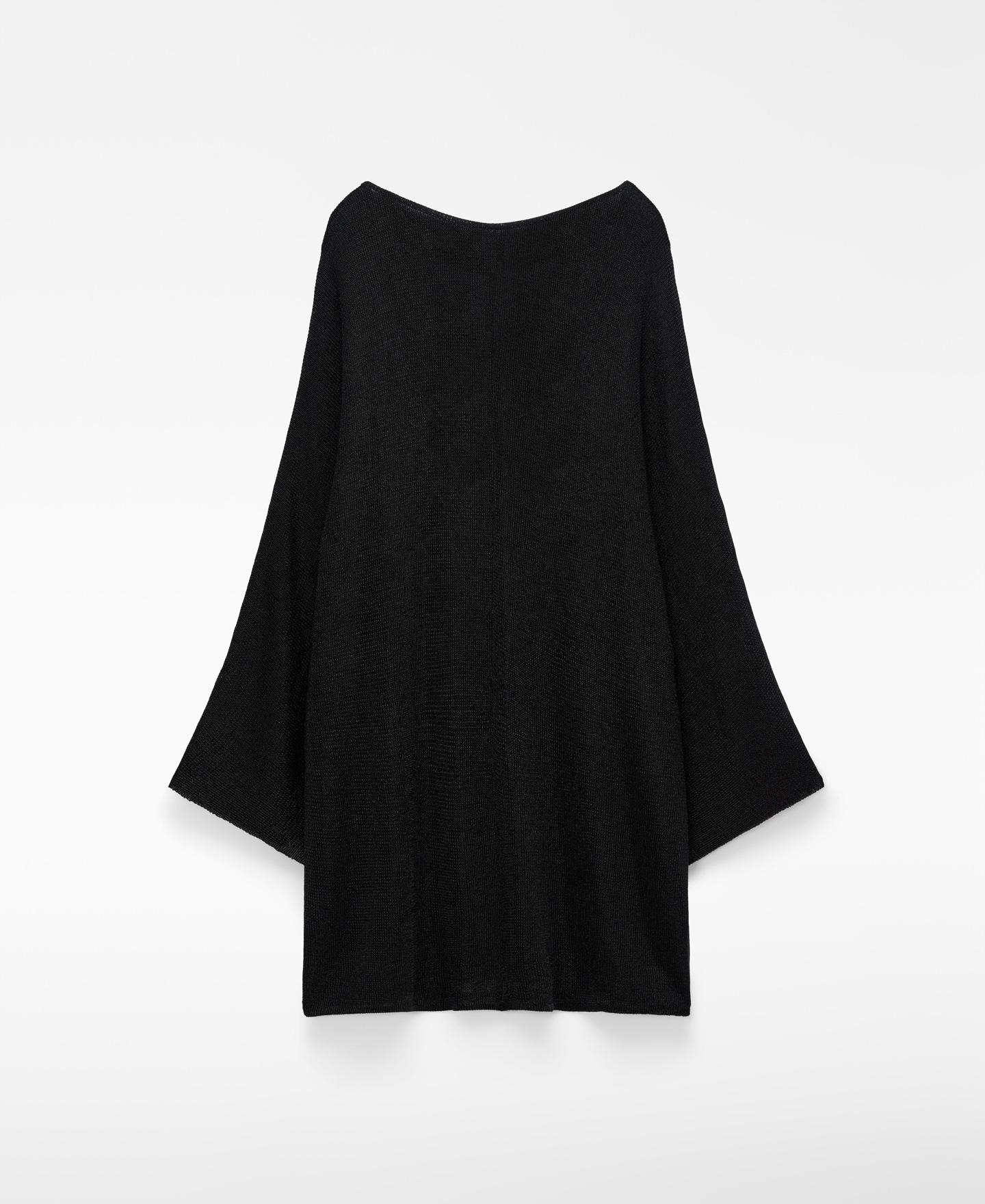 Vestido Curto em Malha Metalizada Preto-5