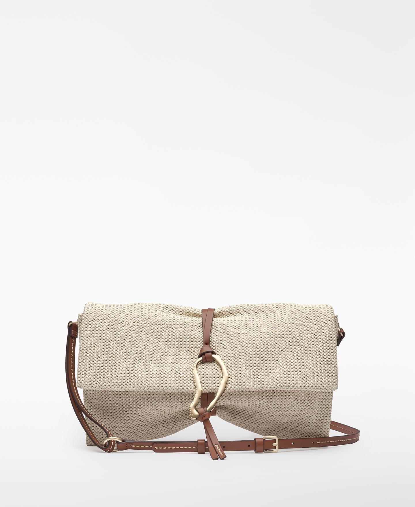 Imagem 0 de Mala de Festa Clutch com Textura de Ráfia