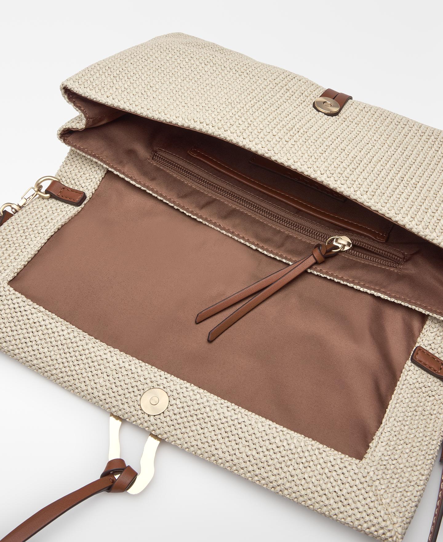 Mala de Festa Clutch com Textura de Ráfia Natural-4