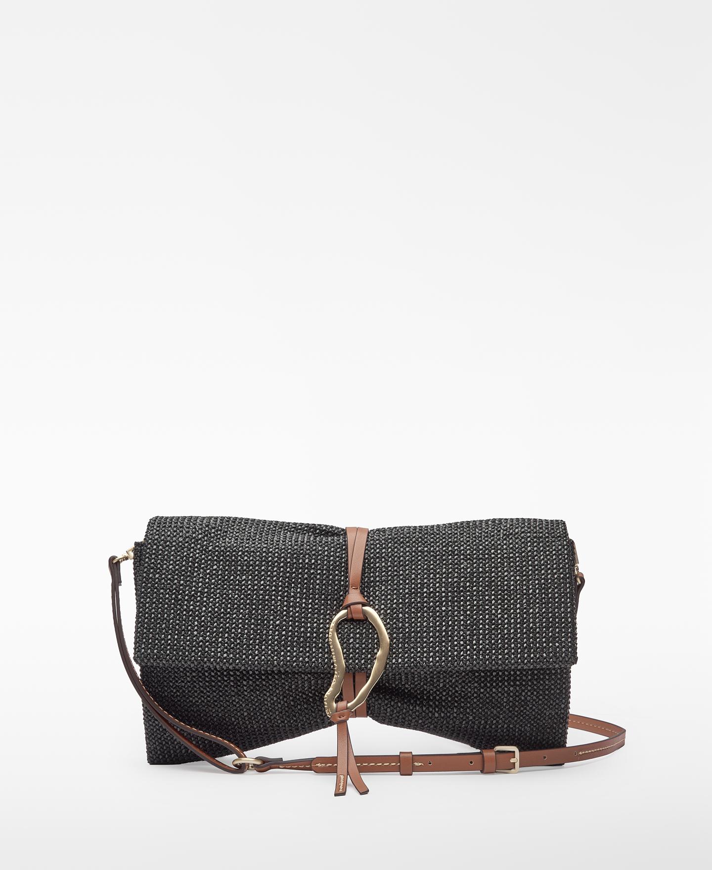 Imagem 0 de Mala de Festa Clutch com Textura de Ráfia