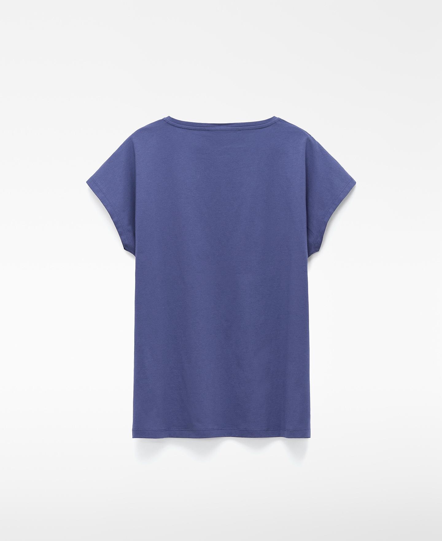 T-shirt com Corte a Direito em Pyratex® Algodão Espanhol Azul-6