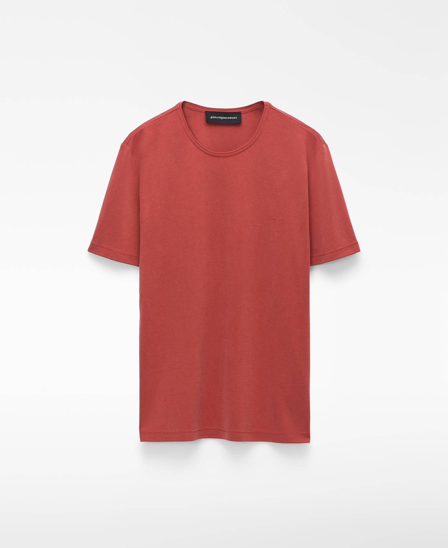 T-shirt de Manga Curta com Gola Redonda Coral-5