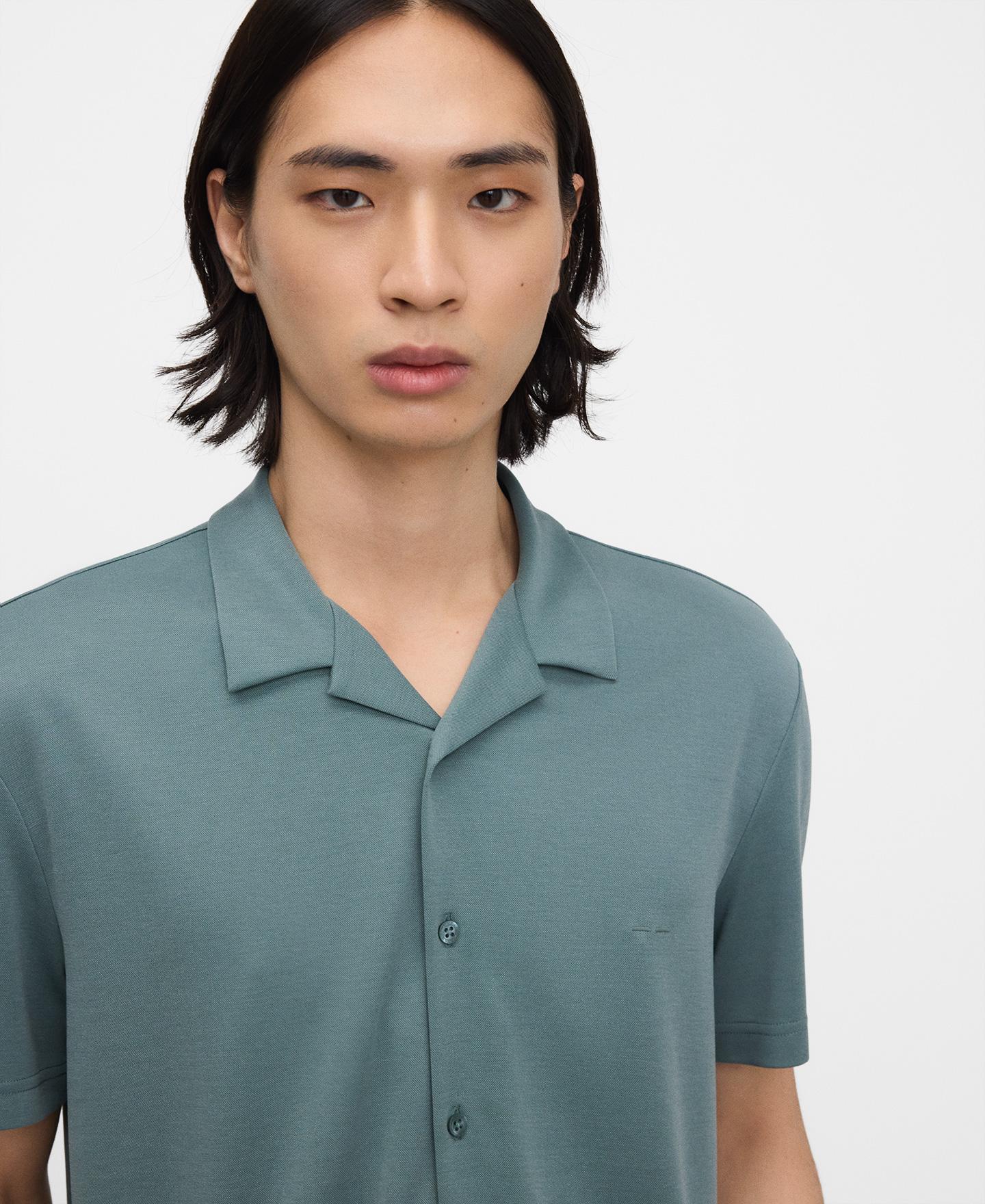 Camisa com Gola Bowling Verde-4