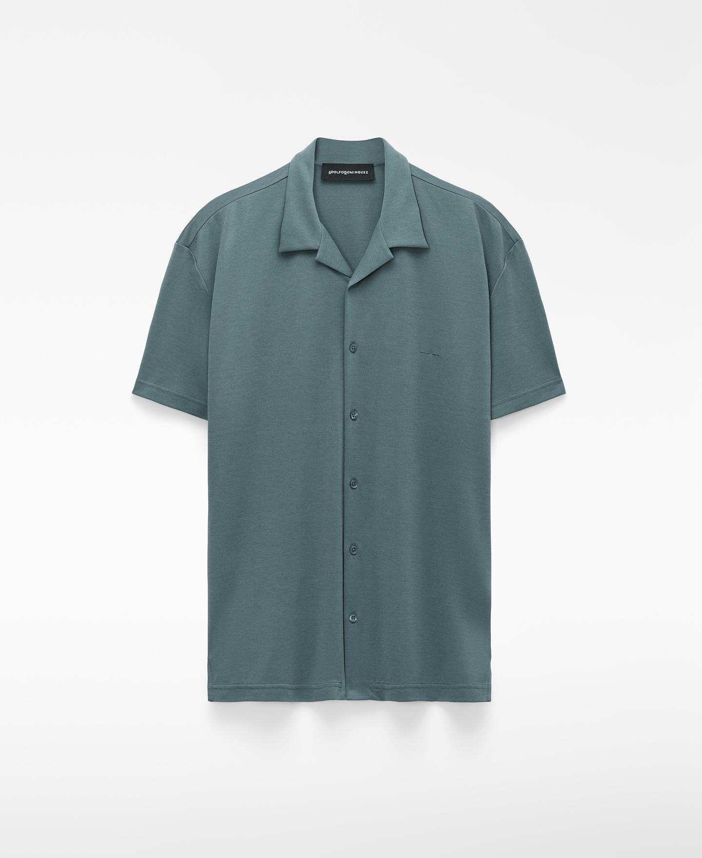 Camisa com Gola Bowling Verde-5
