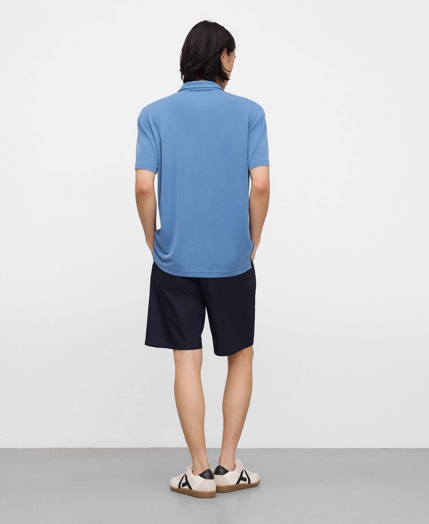 Camisa com Gola Bowling Azul-3