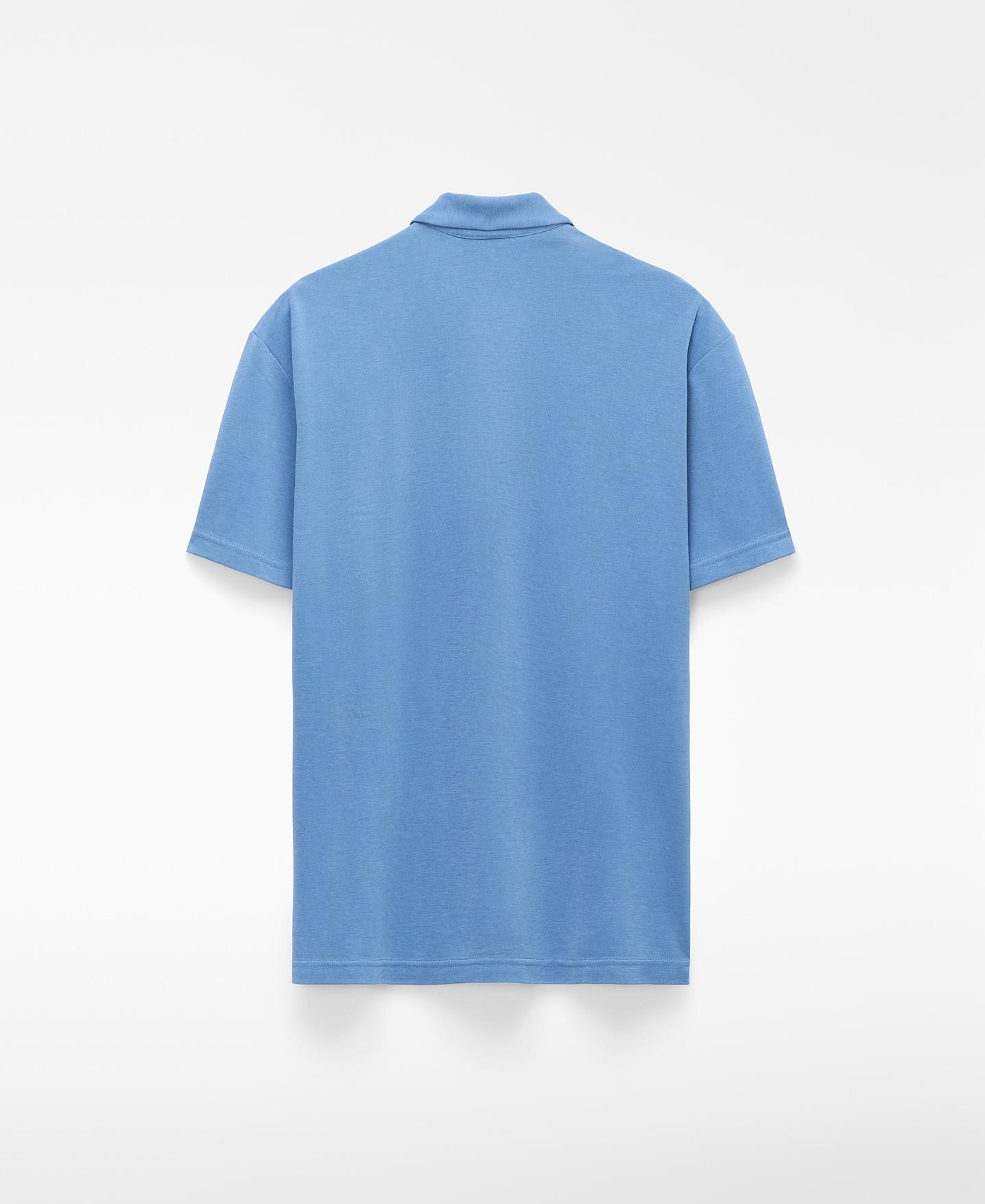 Camisa com Gola Bowling Azul-6