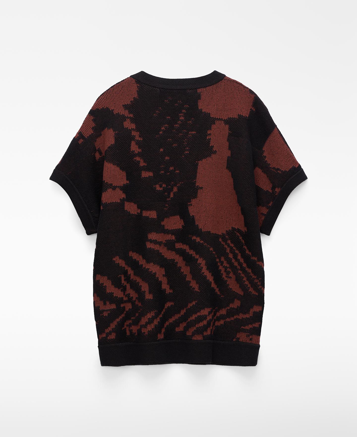 Camisola Estampada em Malha Jacquard Preto-6