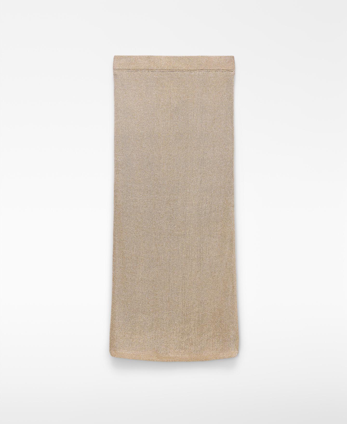 Imagem 0 de Saia Midi com Corte a Direito em Malha Metalizada