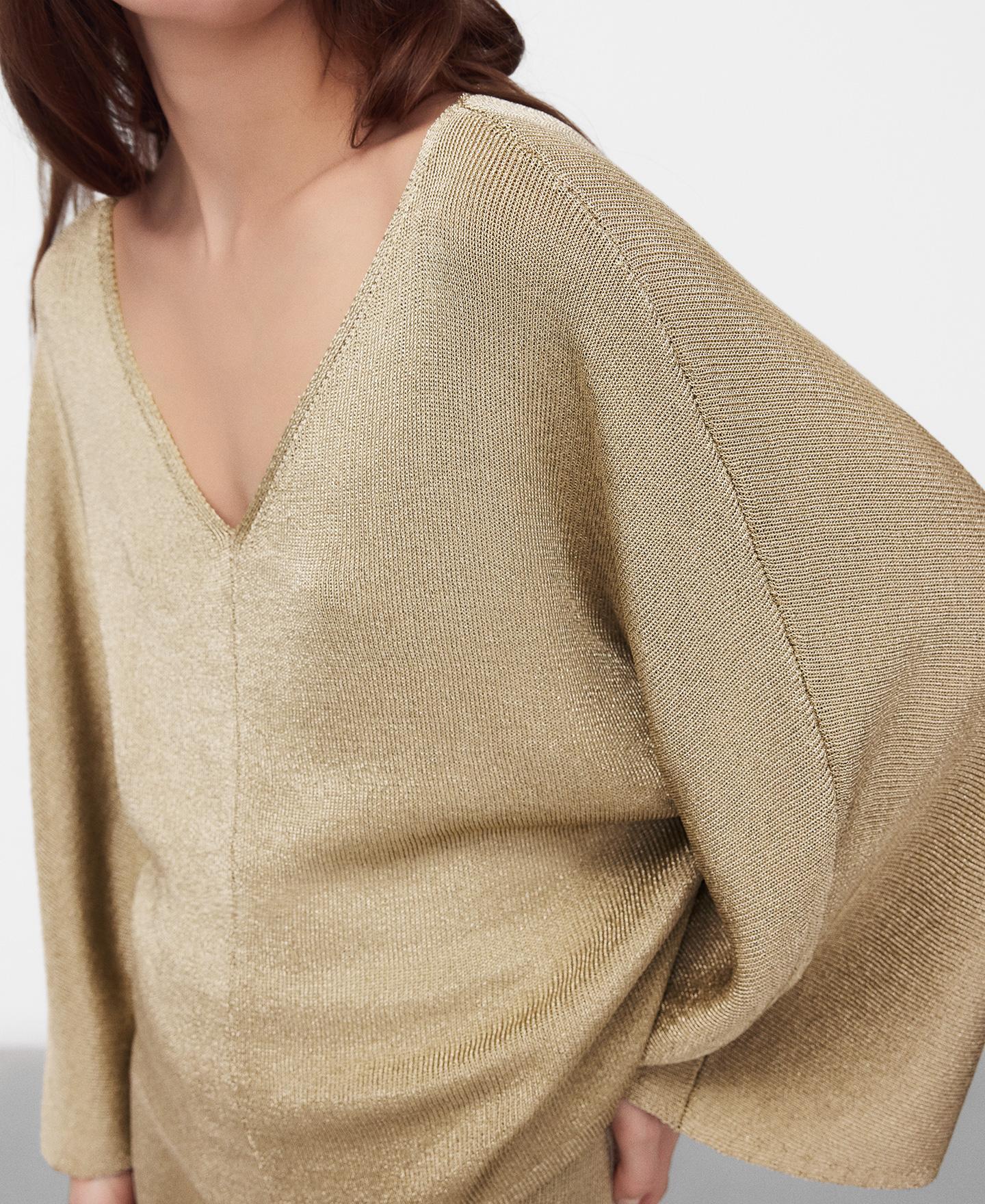 Camisola em Malha Metalizada Dourado-4