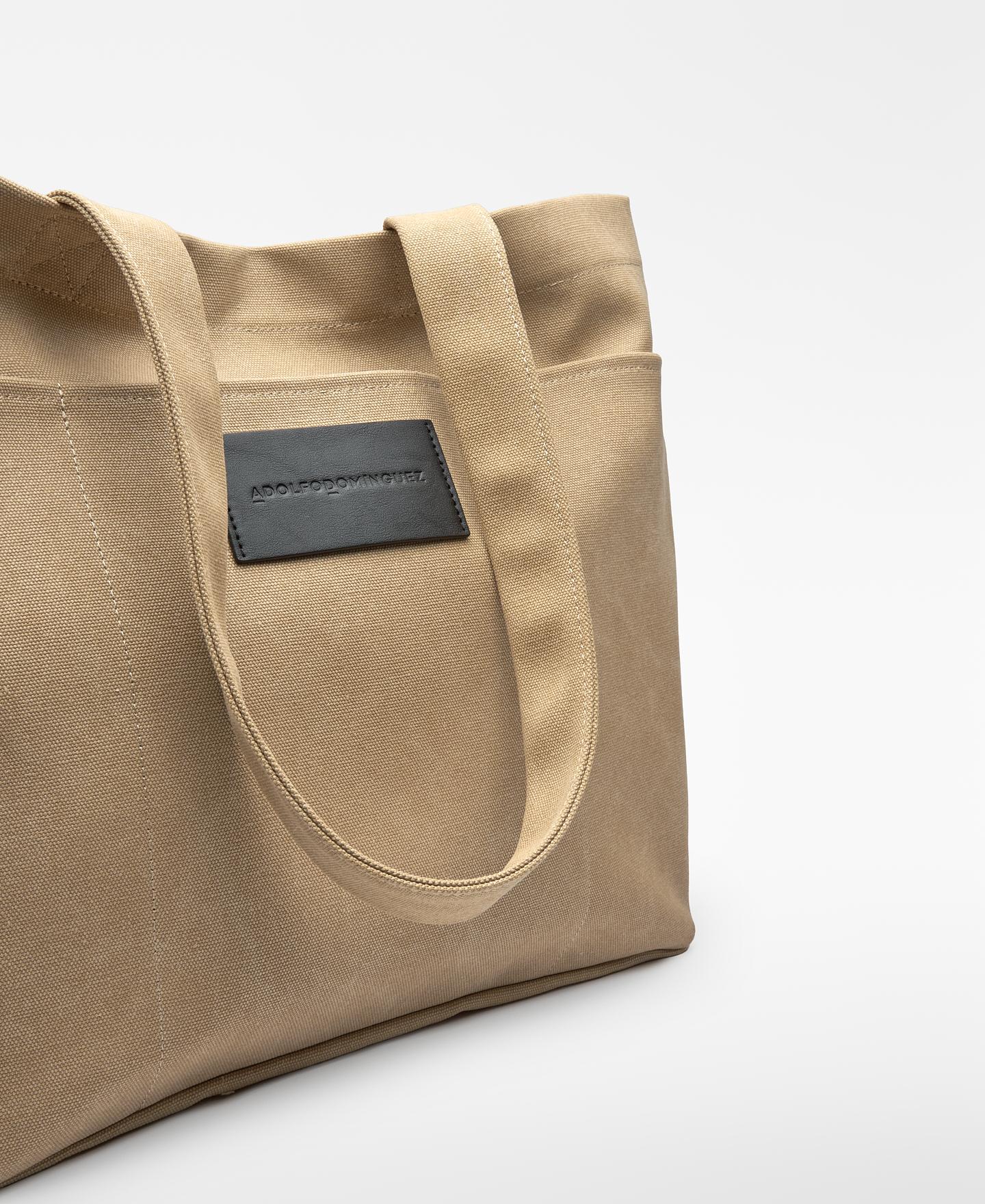 Portadocumentos Tipo Shopper Grande Bege-3