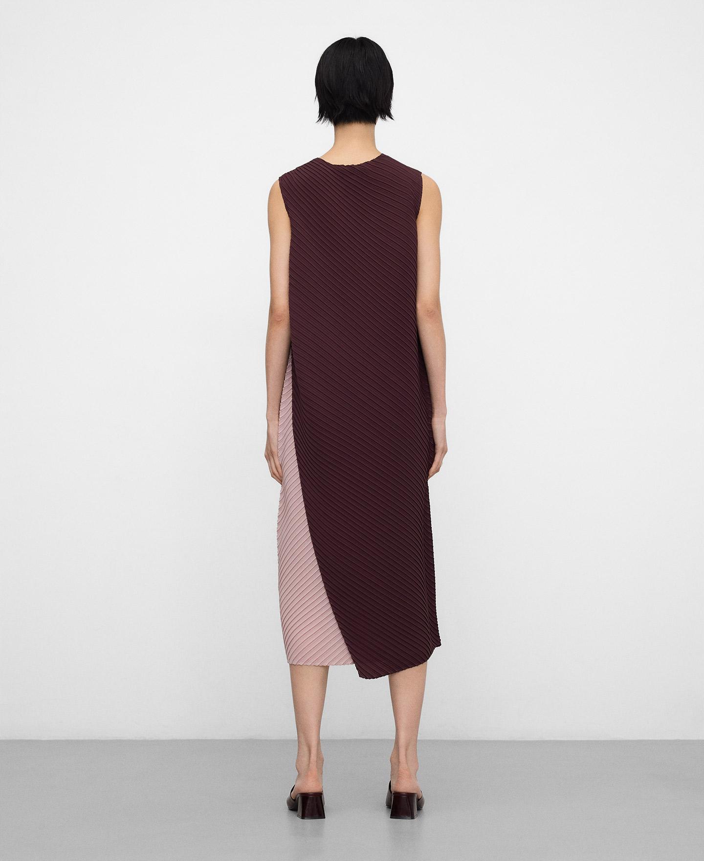 Vestido Midi em Tecido Crinkle com Peça Sobreposta Beringela-3
