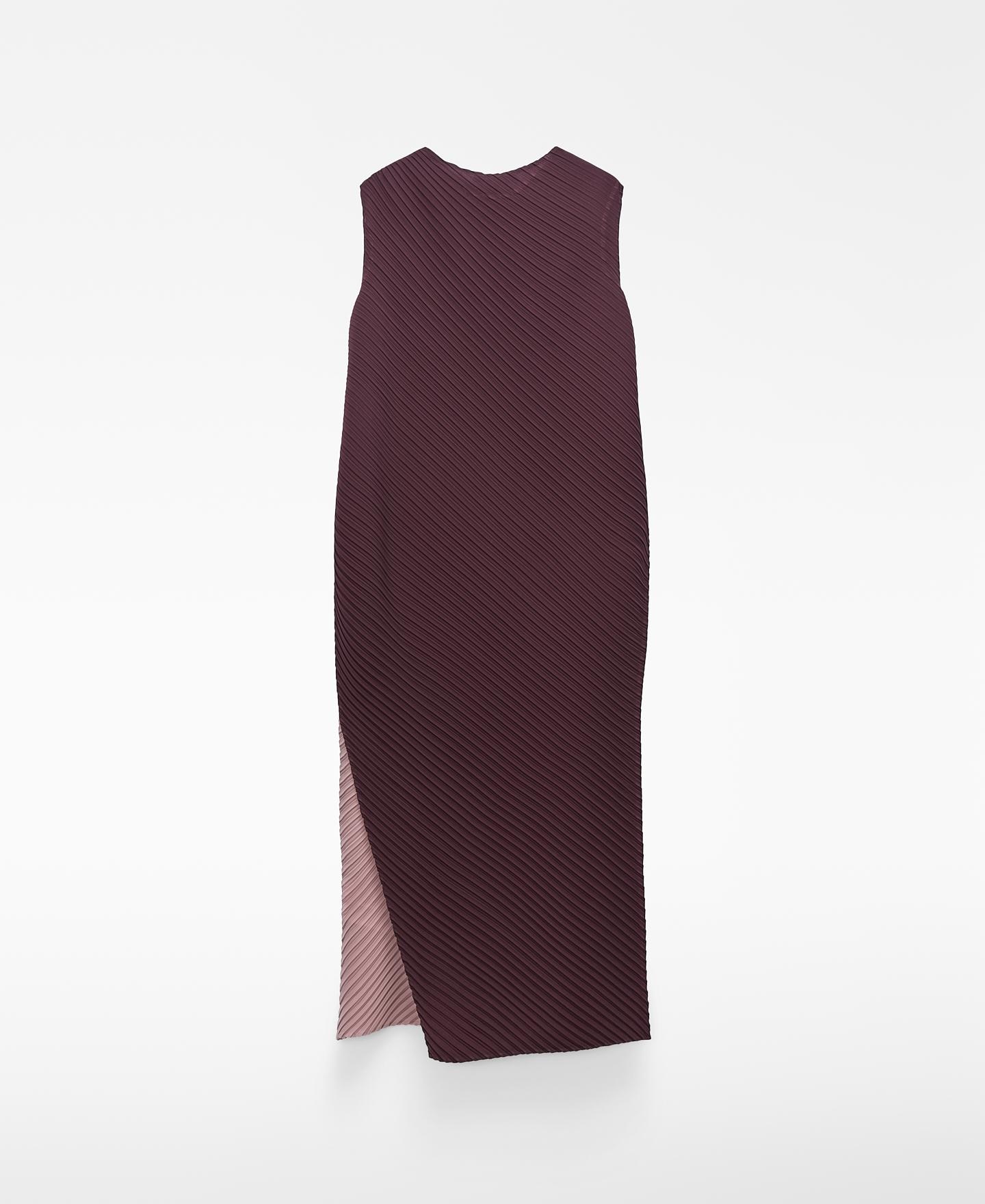 Vestido Midi em Tecido Crinkle com Peça Sobreposta Beringela-7