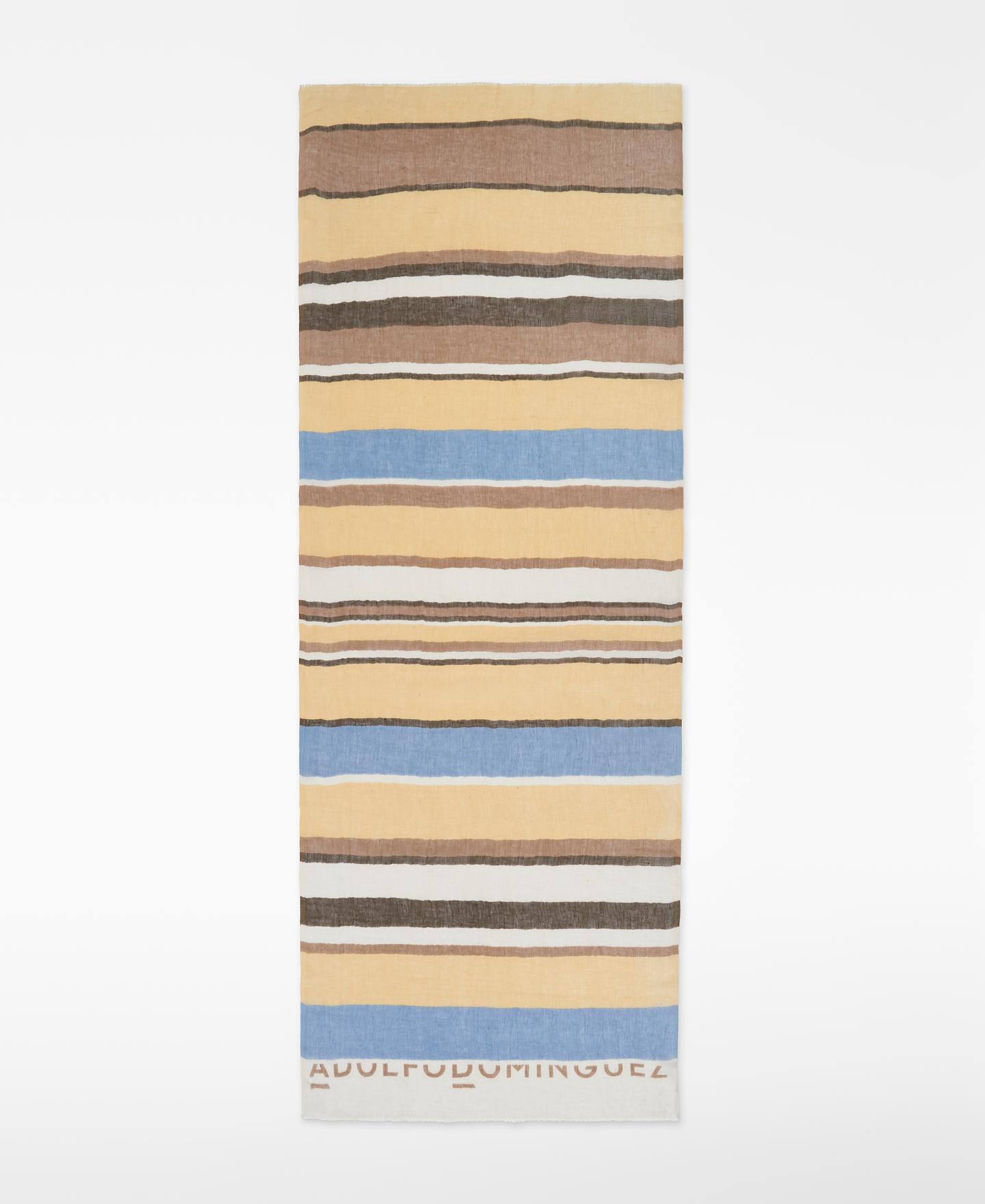 Imagem 0 de Écharpe Tipo Xaile Às Riscas em Linho Europeu