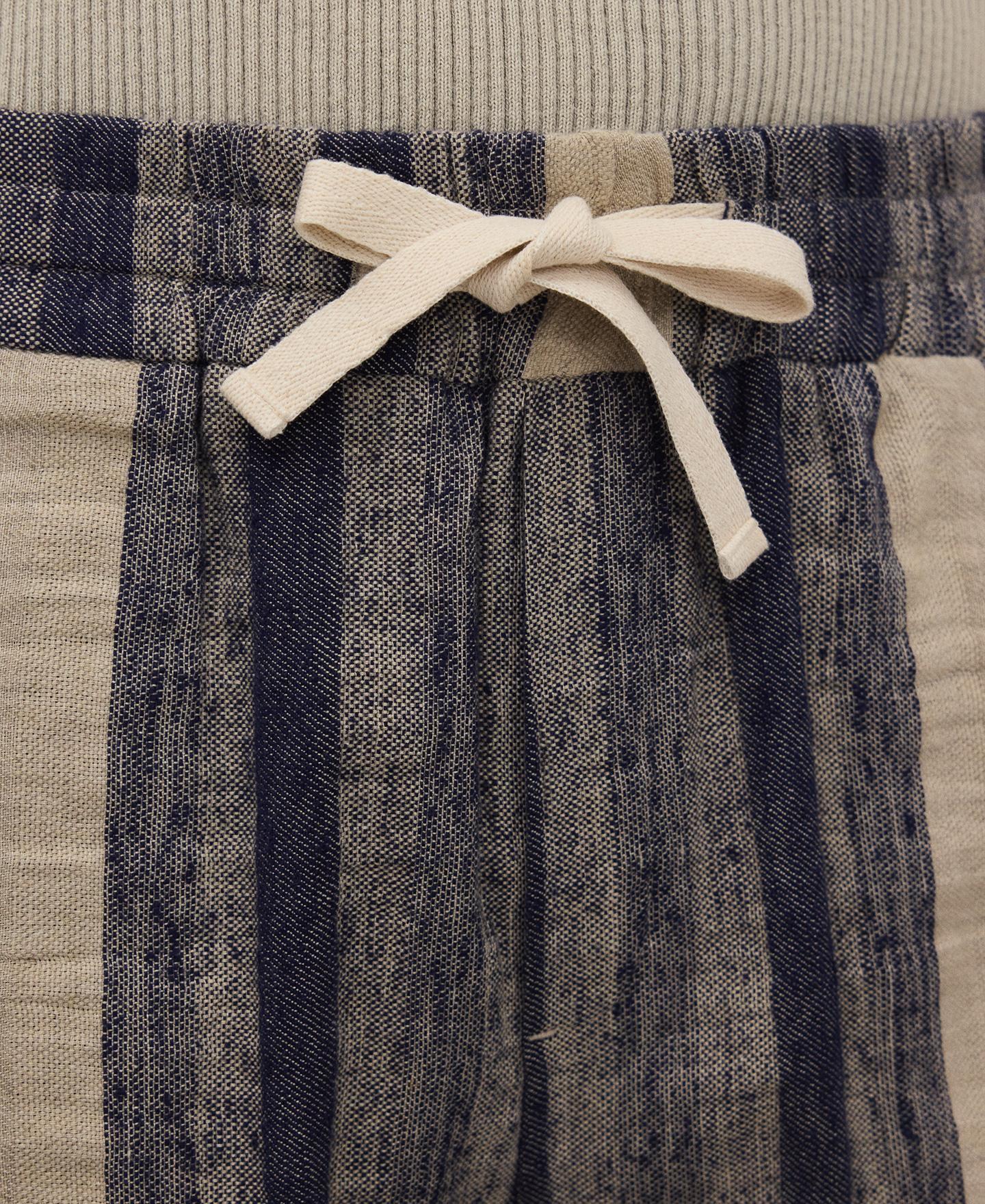 Bermudas Às Riscas com Cordão Azul/Cinzento-4