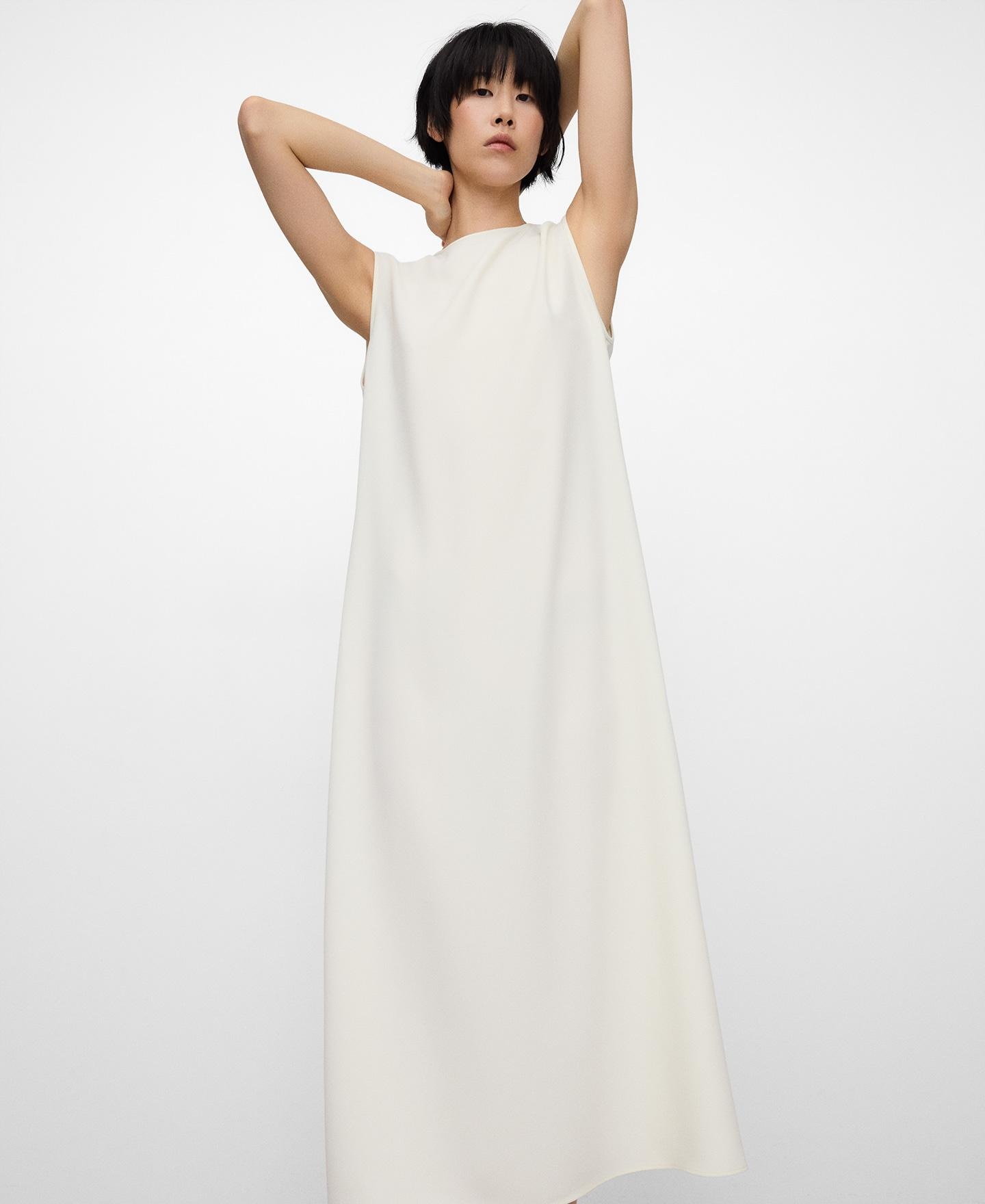 Imagem 0 de Vestido Comprido Assimétrico Bicolor