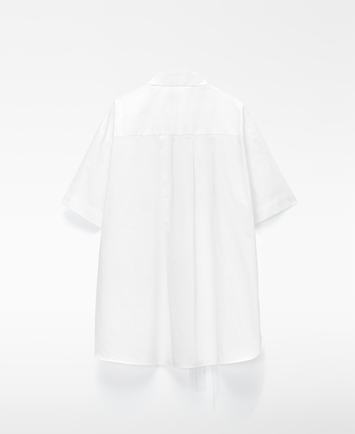 Camisa Oversize Bordada em Algodão Orgânico Branco-7