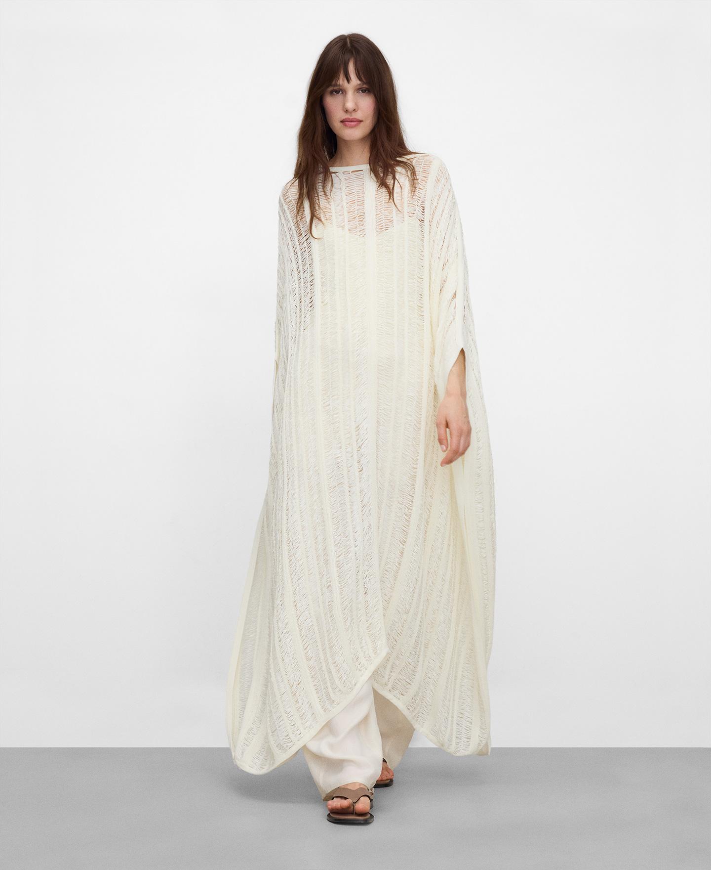 Kaftan em Malha Perfurada Branco-2
