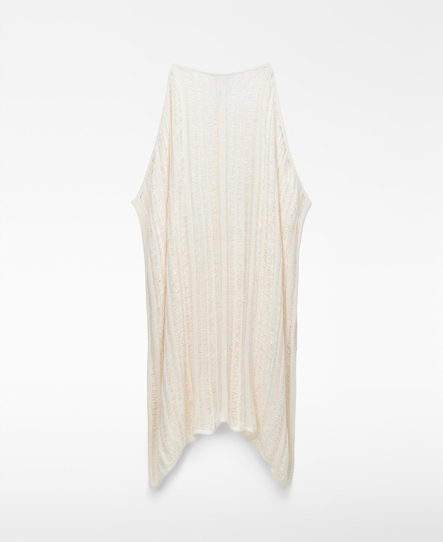 Kaftan em Malha Perfurada Branco-6