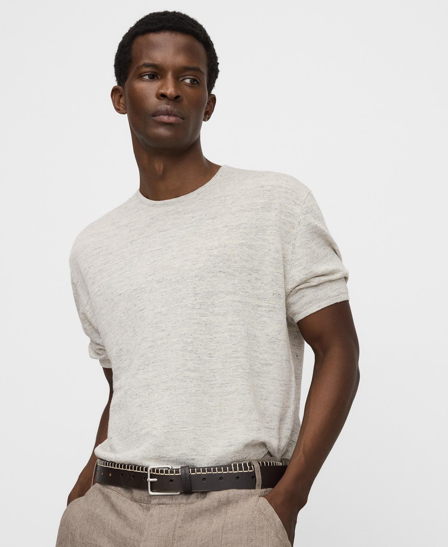 Imagem 0 de T-shirt de Manga Curta Relaxed Fit em Malha Melange