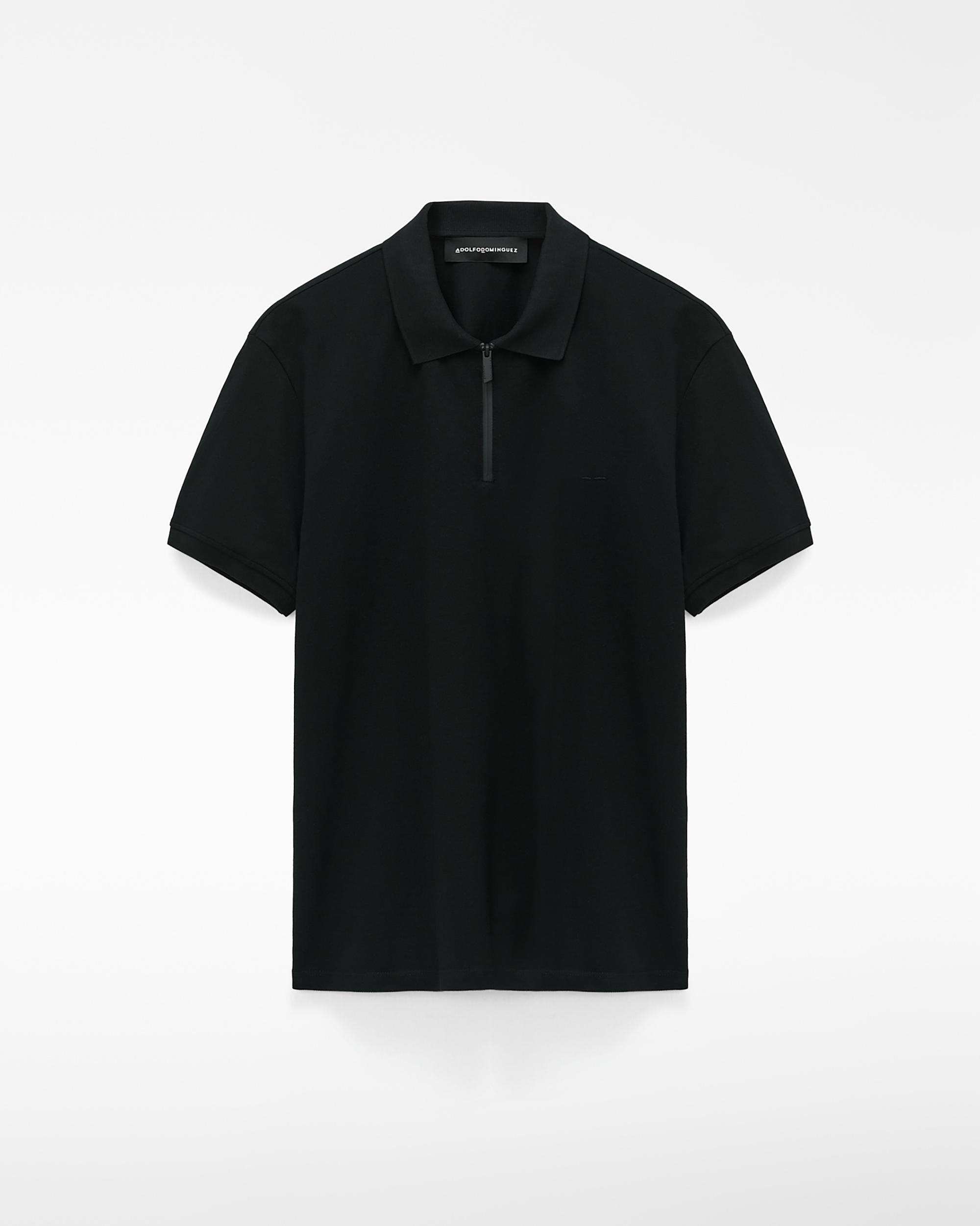 Imagem 0 de Polo de Manga Curta Slim Fit de Algodão com Fecho Zip