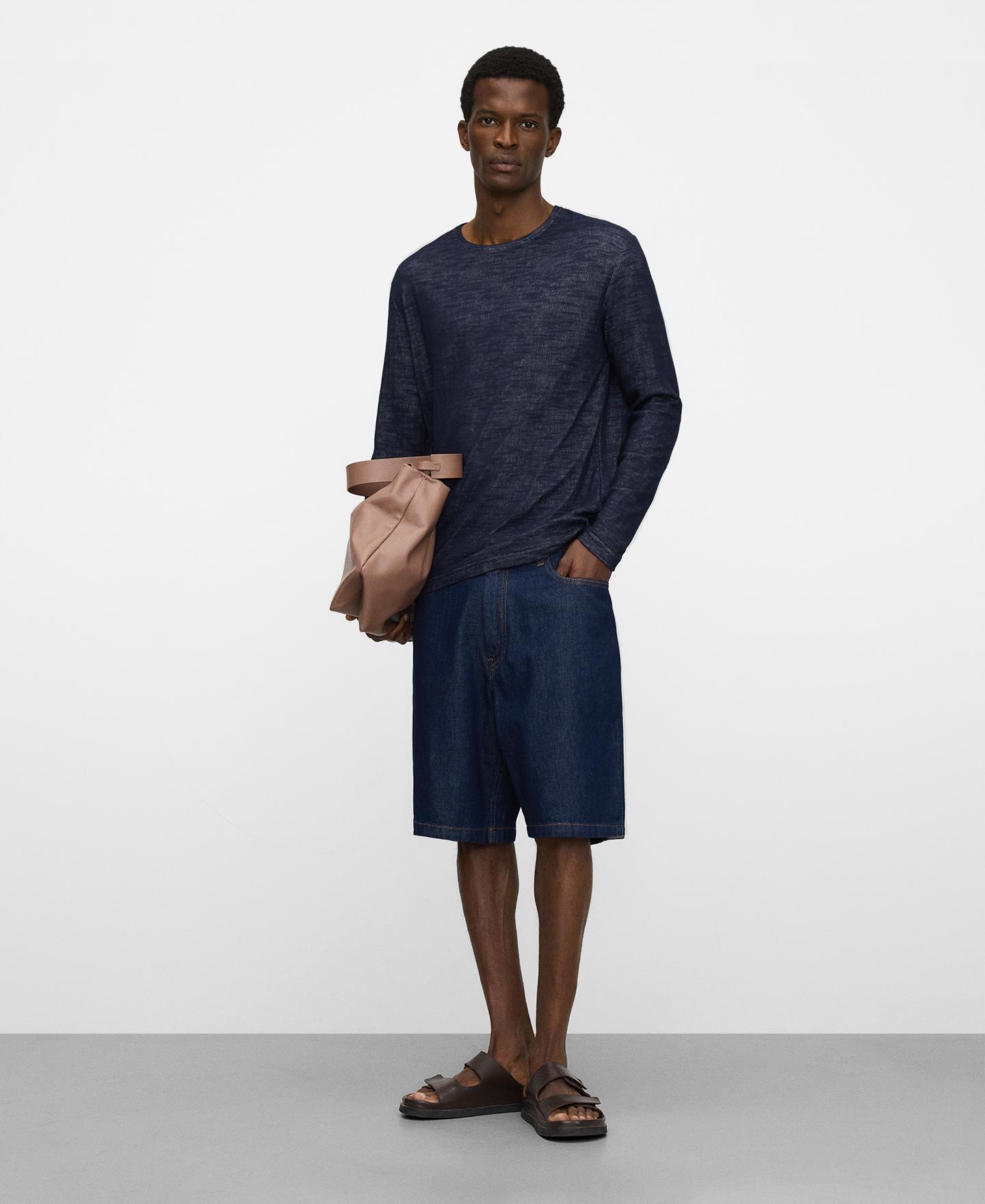 Bermudas Denim de Algodão Azul denim-2