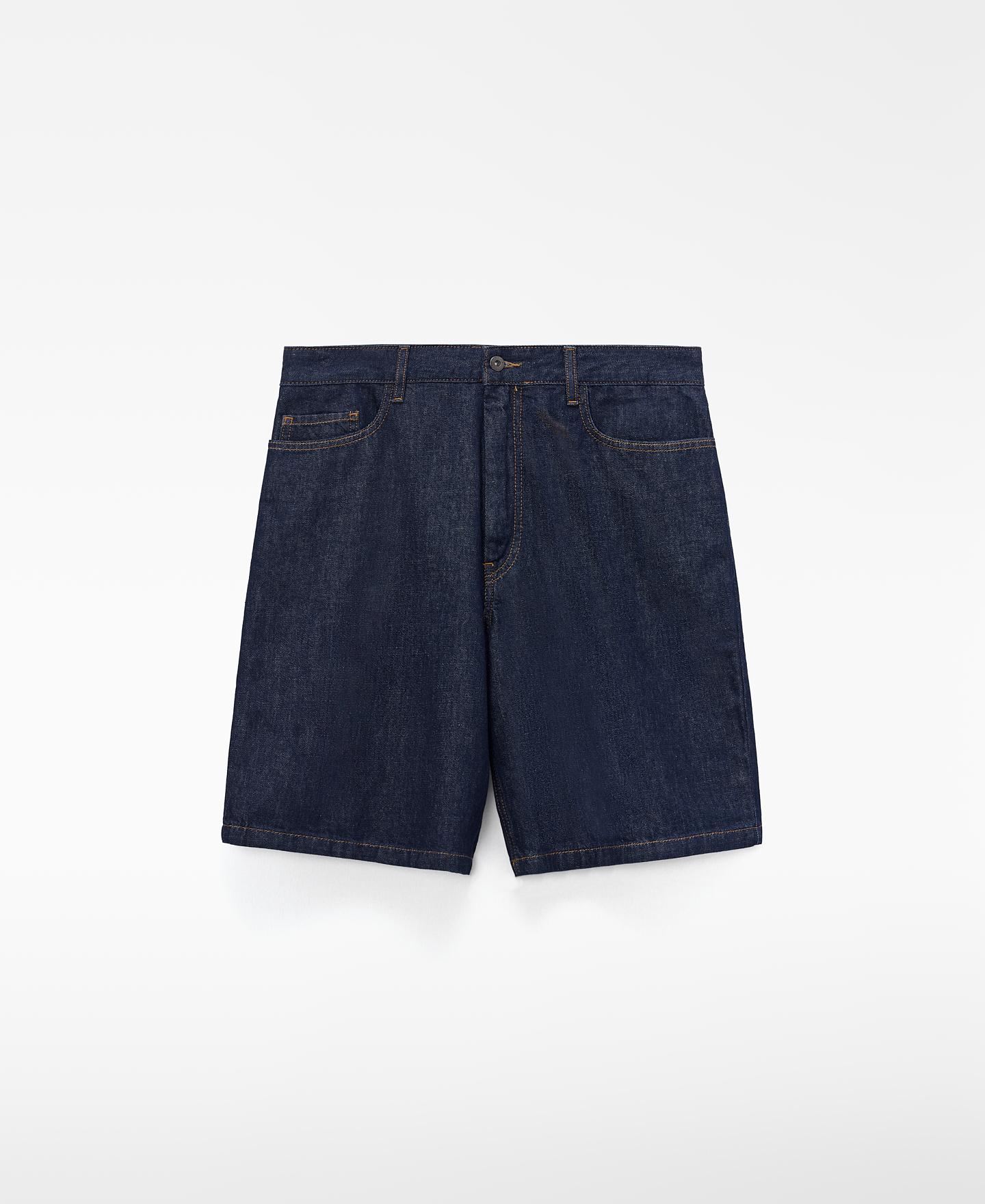 Bermudas Denim de Algodão Azul denim-5