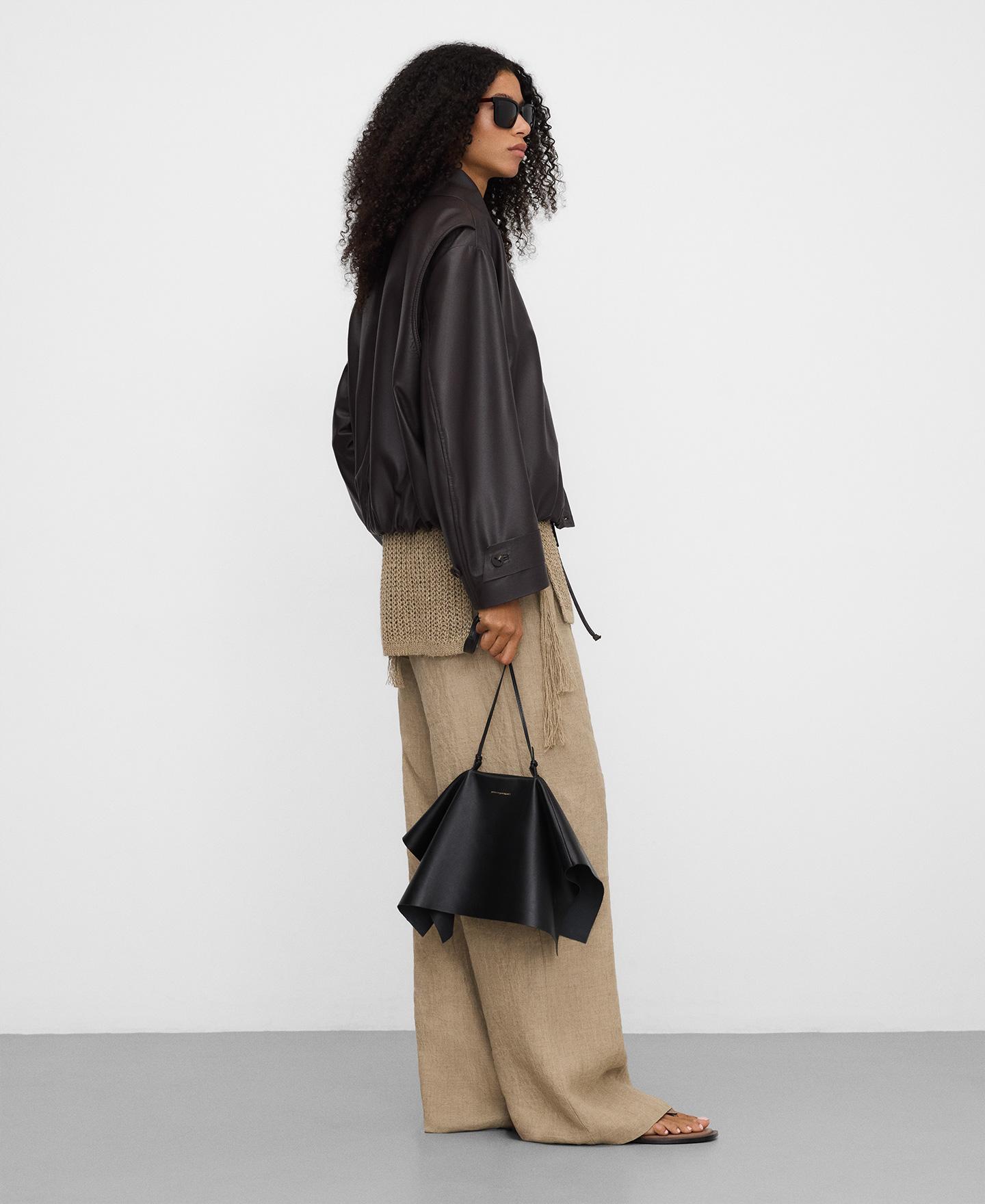 Mala de Ombro Mini Phantom de Pele Preto-5