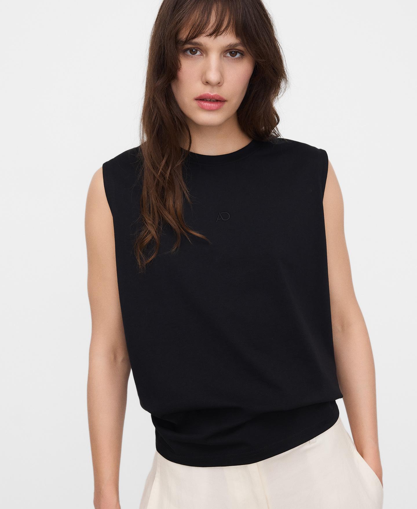 T-shirt de Cavas em Pyratex® Algodão Espanhol Preto-4