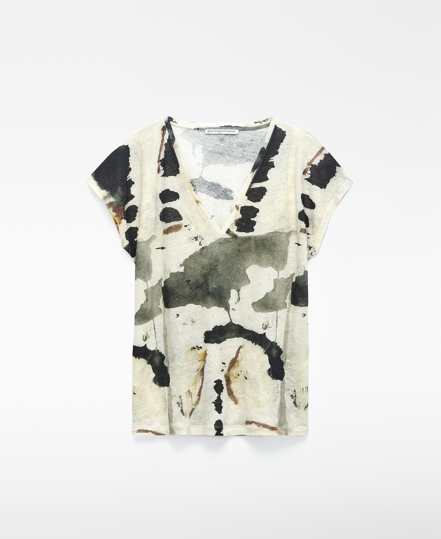 Imagem 0 de T-shirt Estampada em Linho Europeu