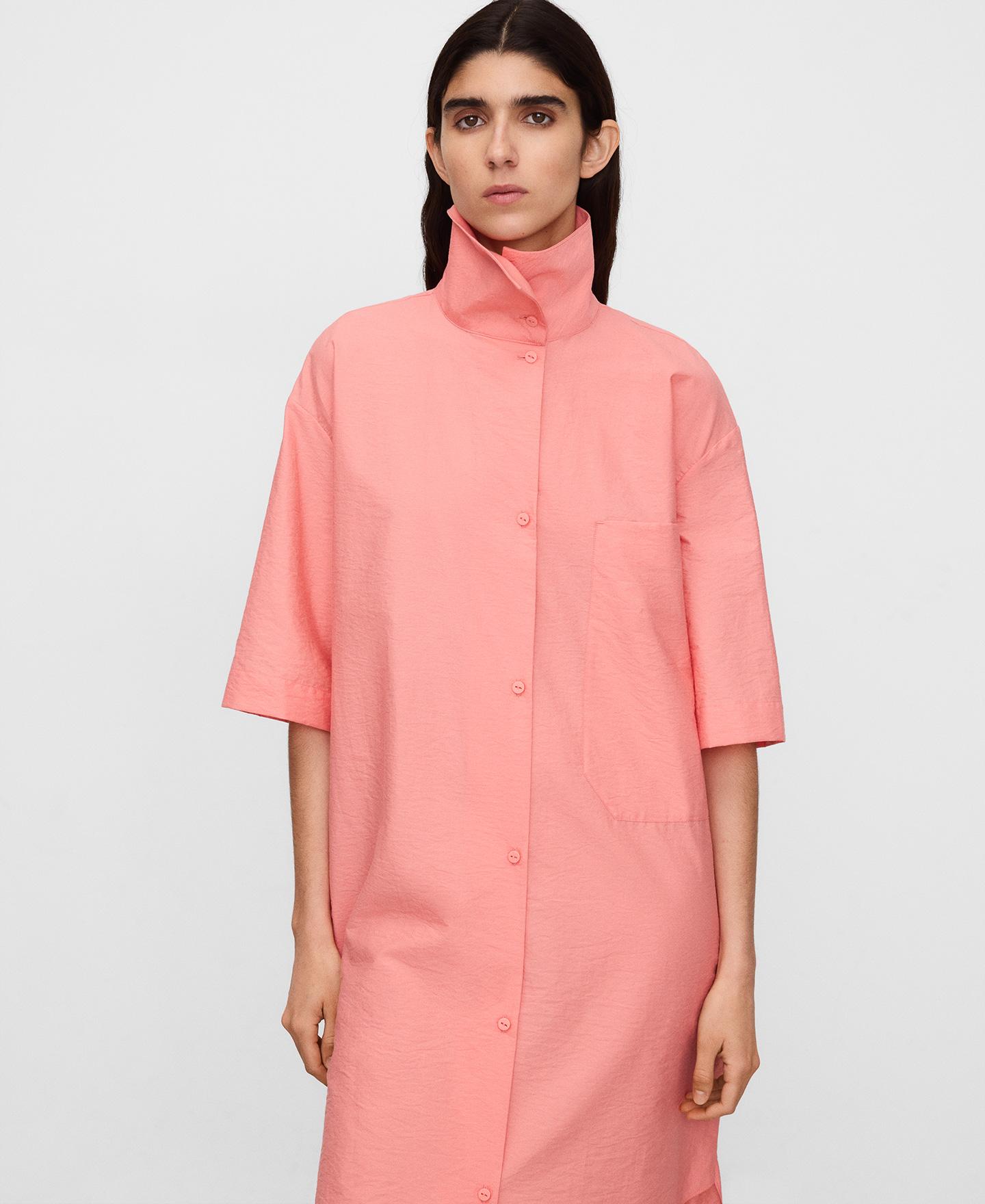 Imagem 0 de Vestido Midi com Gola Italiana Assimétrica