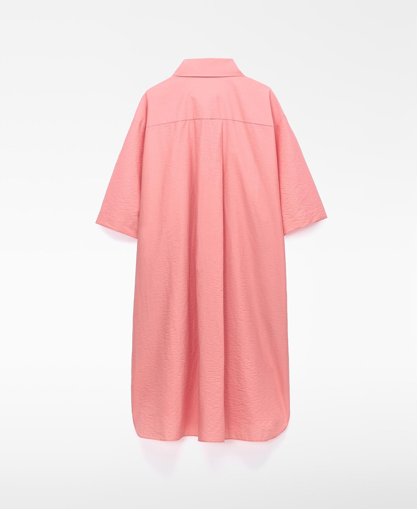 Vestido Midi com Gola Italiana Assimétrica Rosa-6