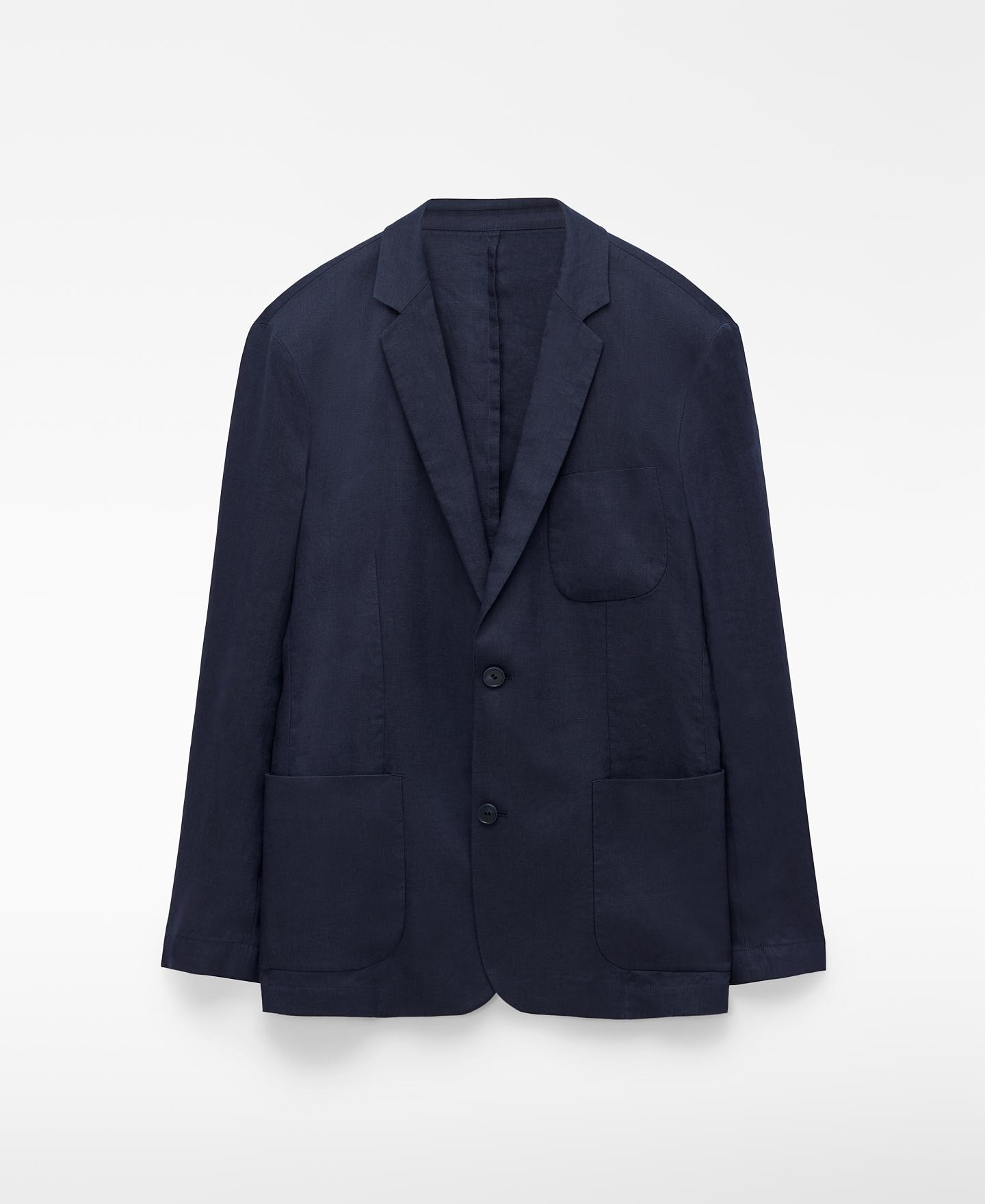 Blazer Sastre em Linho Azul-escuro-5