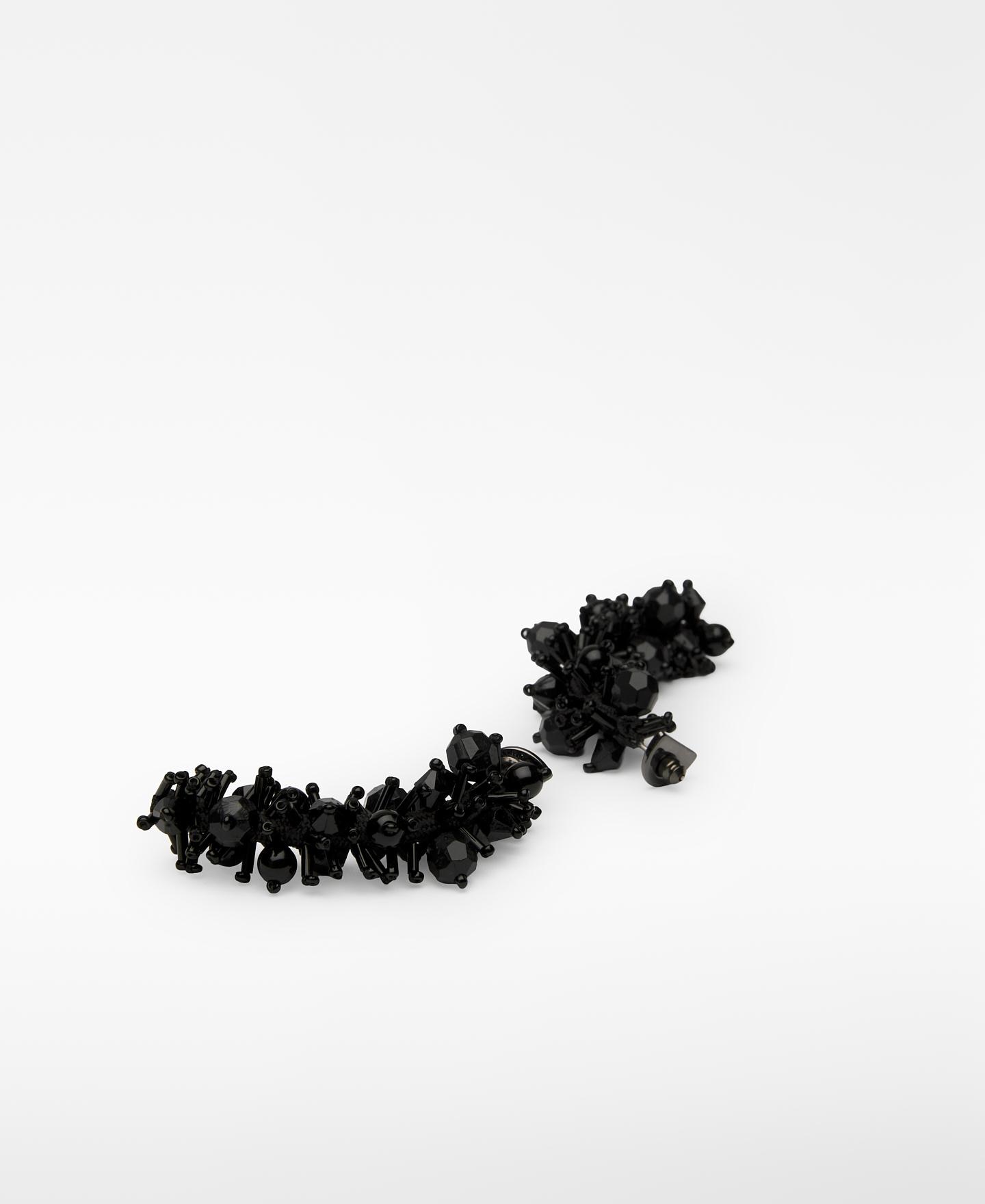Brincos de Resina com Pedras Decorativas Preto-2
