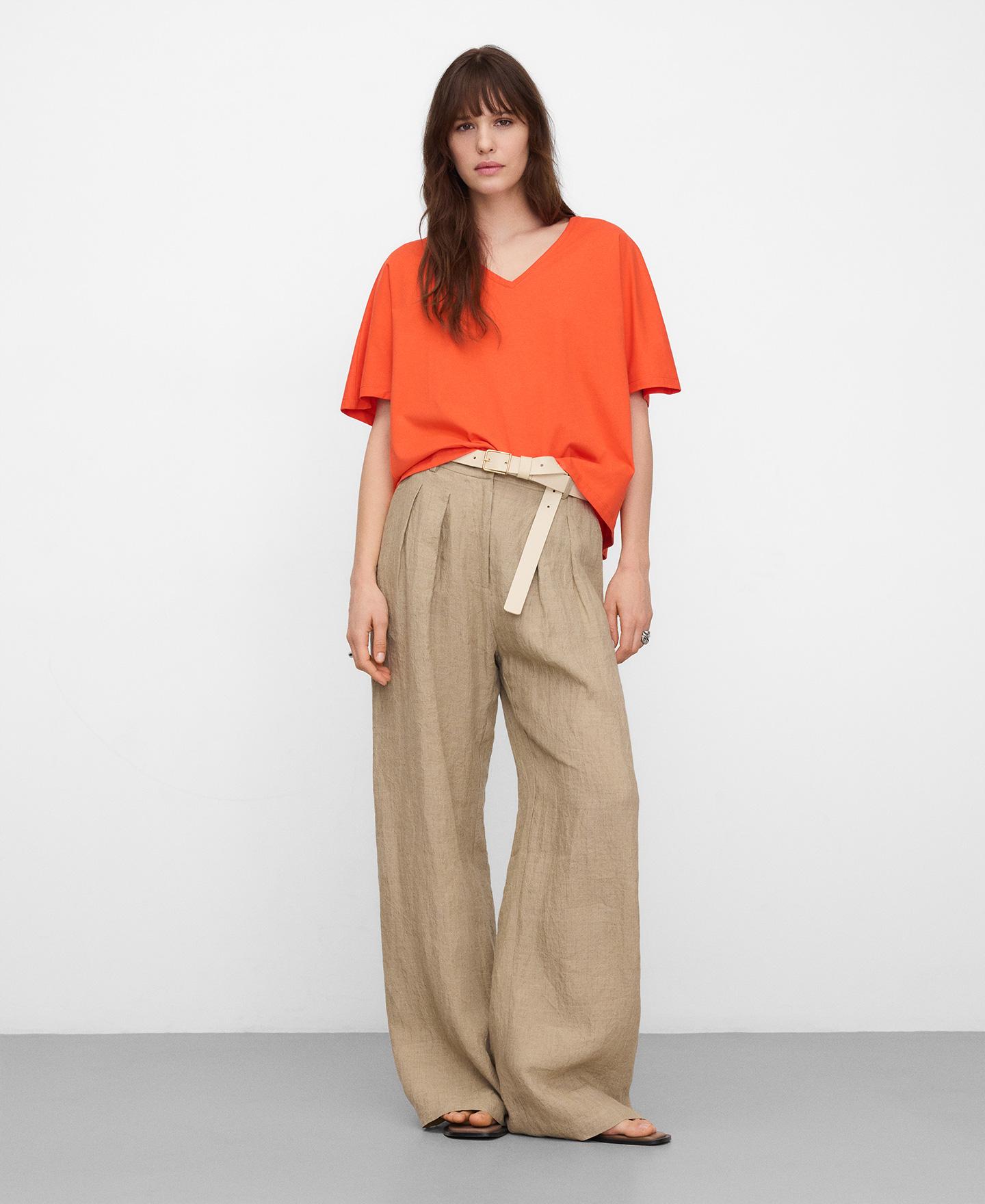 T-shirt Evasé em Pyratex® Algodão Espanhol Vermelho-2