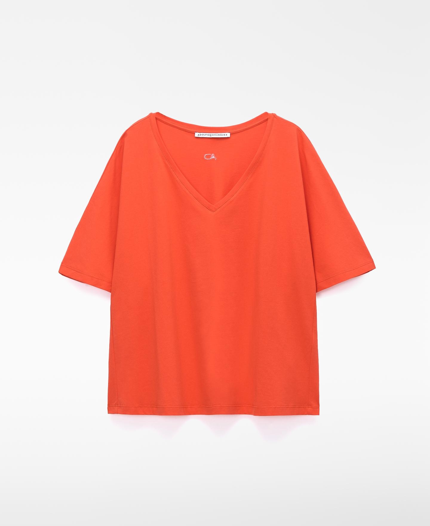 T-shirt Evasé em Pyratex® Algodão Espanhol Vermelho-5