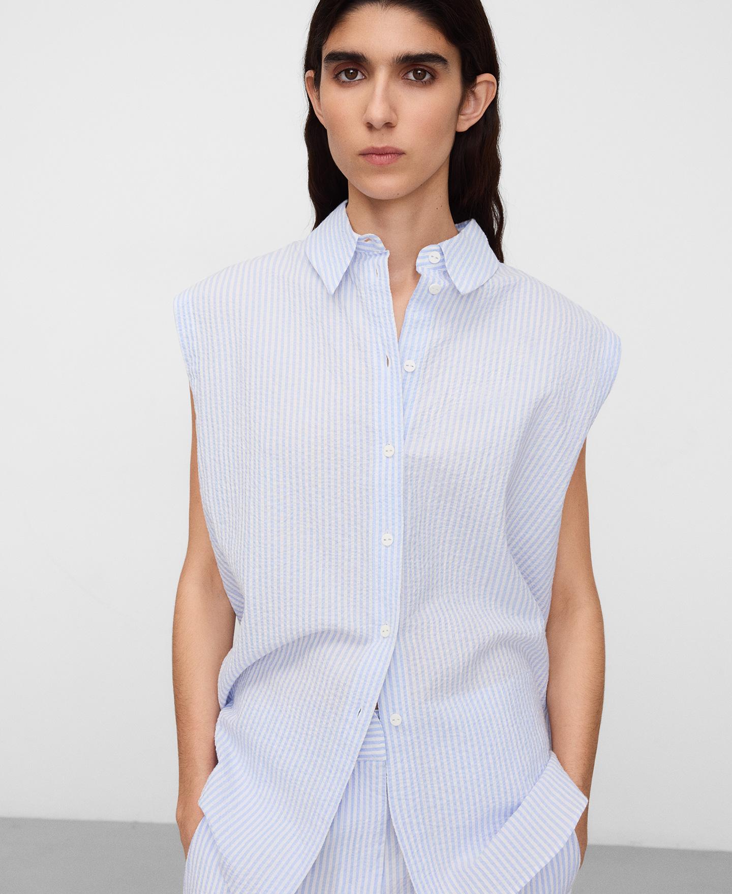 Imagem 0 de Camisa Às Riscas em Tecido Seersucker