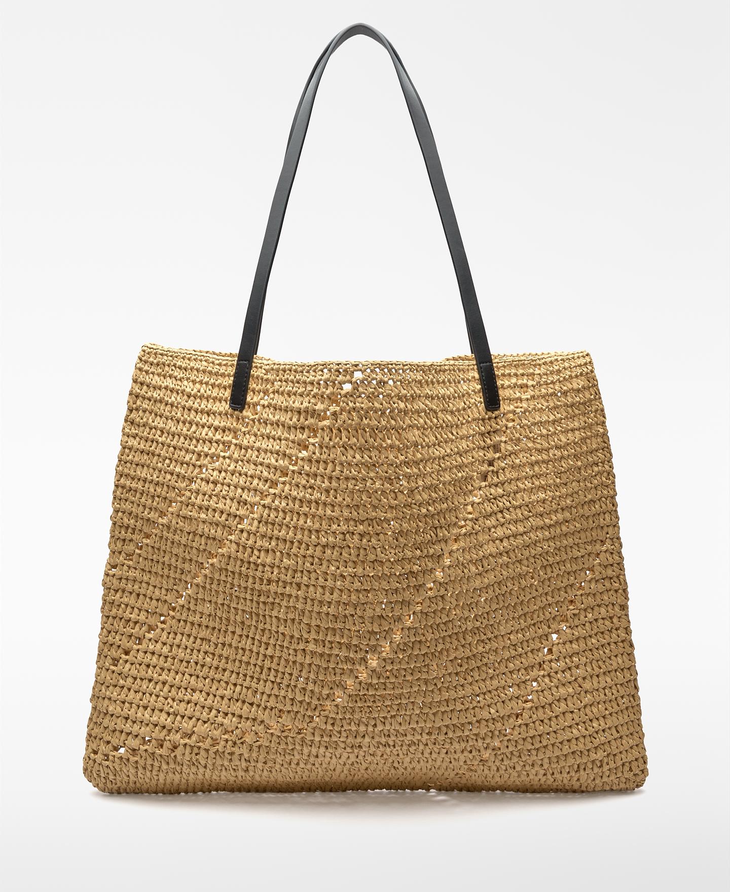 Shopper Grande com Textura de Ráfia Natural-2