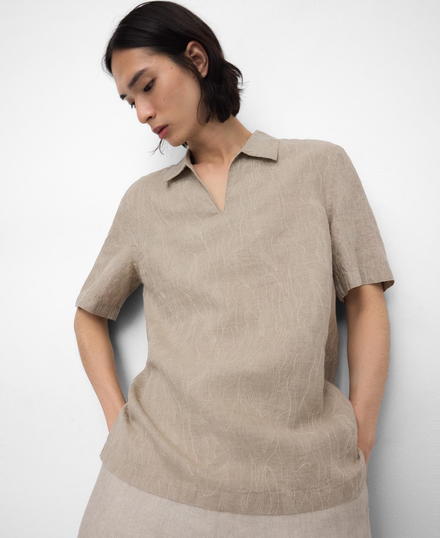 Imagem 0 de Camisa de Linho Bordada em Linho Europeu