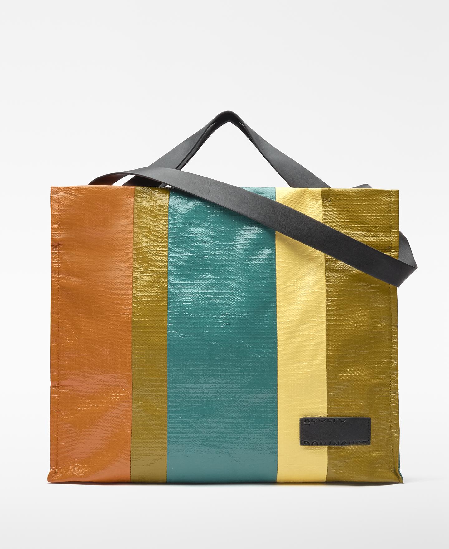 Imagem 0 de Shopper Às Riscas Multicolor Maxi em Lona